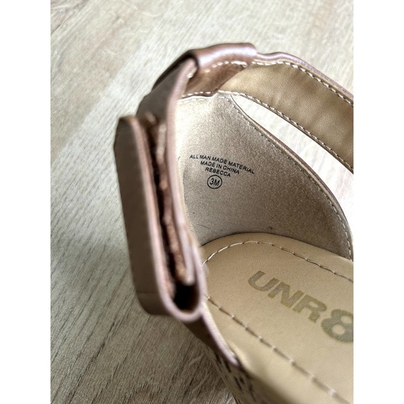 Unr8ed Girls wedge sandals faux leather cork size 3 - Picture 5 of 9